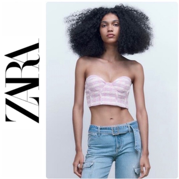 Zara Tops - NWT! Zara Tweed Crop Top | S